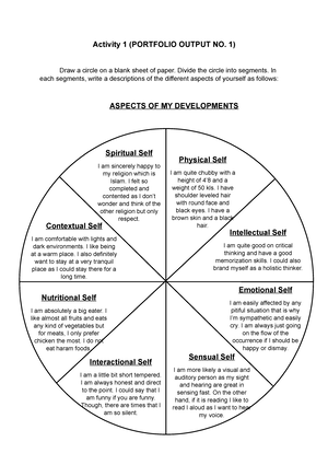 assess aspects of your development